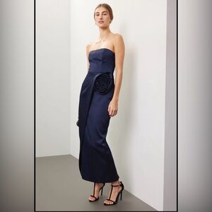 Ronny Kobo Collection Strapless Navy Dress